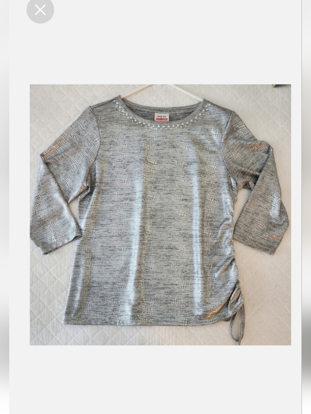 Ruby Rd. Elegant Silver Women's Top